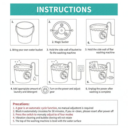 Mini Washing Machine Portable USB Ultrasonic