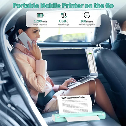 Portable Thermal Printer Wireless Bluetooth