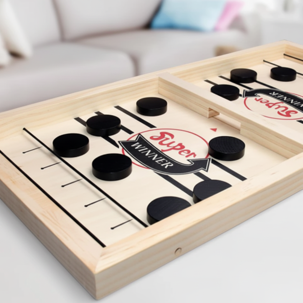 Board Game Wooden Fast Sling Puck Game
