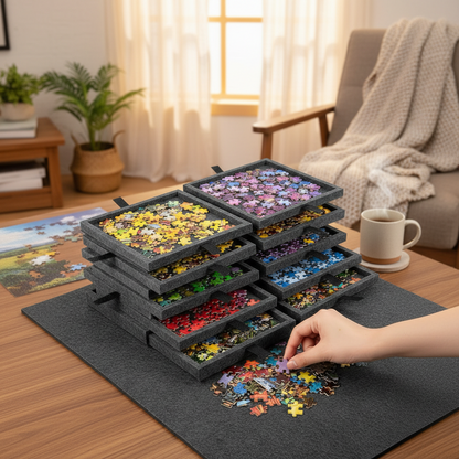 Puzzle Board Drawers Adjustable Jigsaw