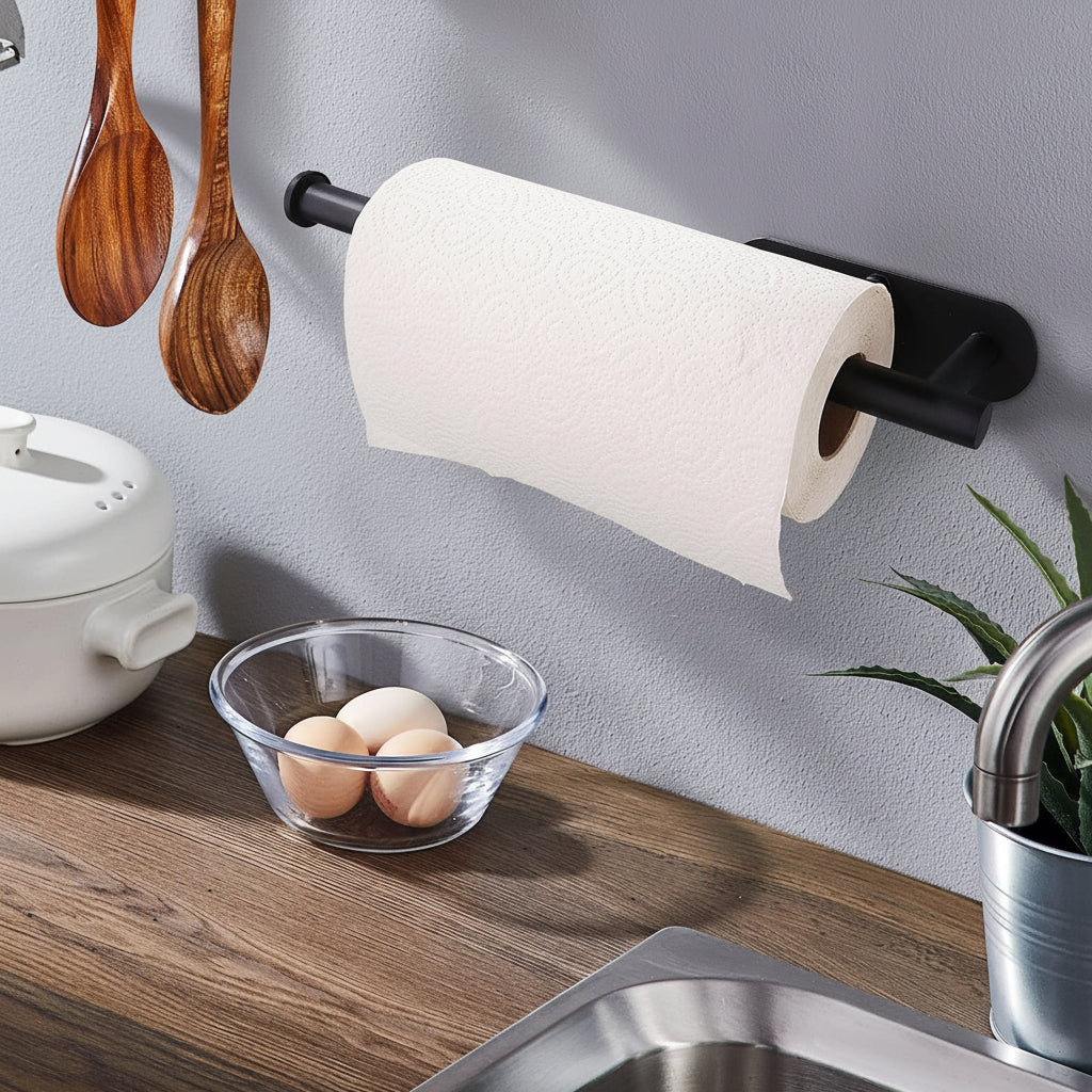 Paper Towel Holder Under Cabinet Black