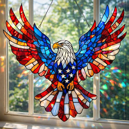 Wall Art Patriotic Eagle Stained Glass
