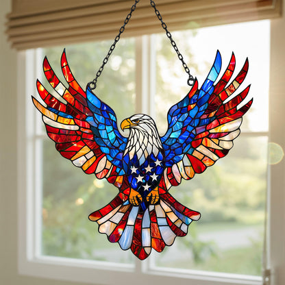Wall Art Patriotic Eagle Stained Glass