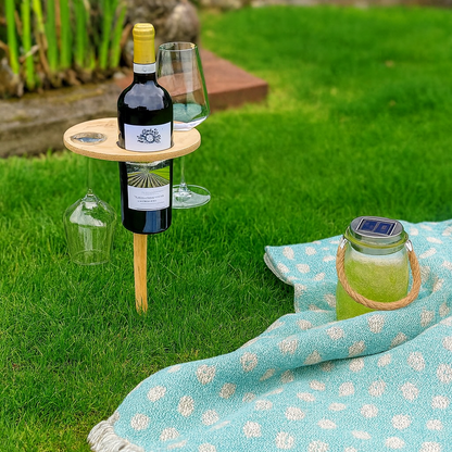 Picnic Table Wine Holder Outdoor Spike Stand