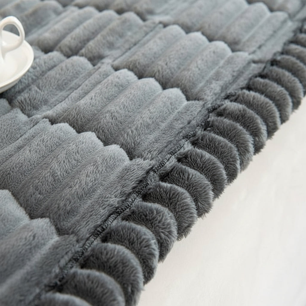 Plush Couch Cover Pleated Edges Sofa