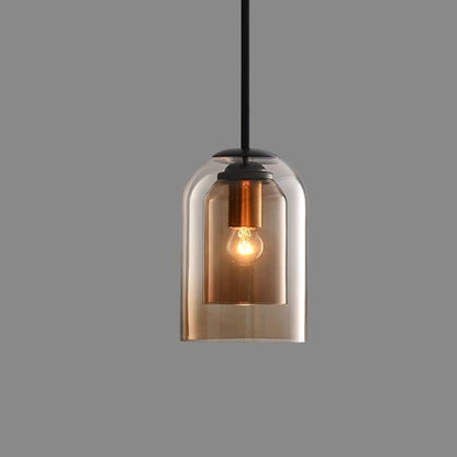 Mica Mid Century Pendant Lamp Double Glass