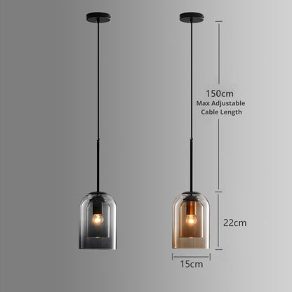 Mica Mid Century Pendant Lamp Double Glass