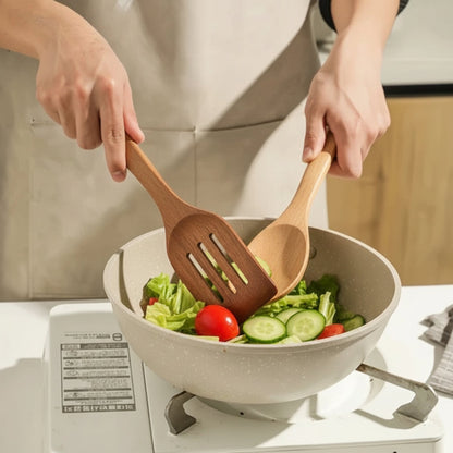Cooking Utensils Wooden Set Non Scratch Heat