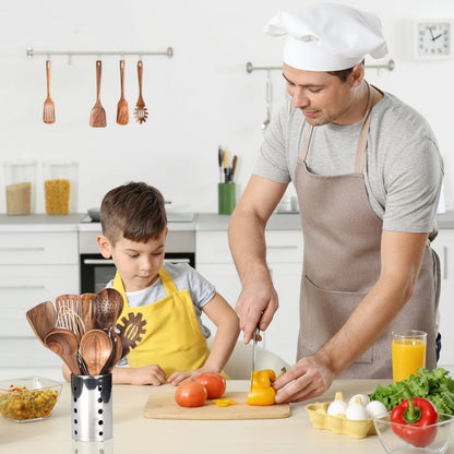 Cooking Utensils Wooden Set Non Scratch Heat