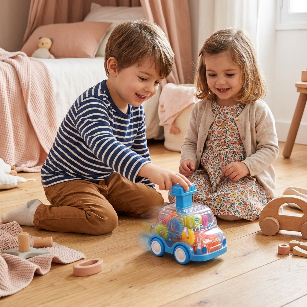 Gear Mechanism Push Go Toy Cars Kids