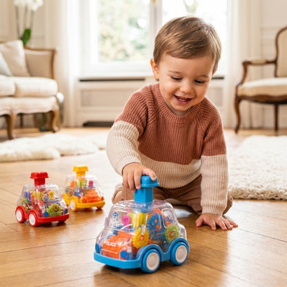 Gear Mechanism Push Go Toy Cars Kids