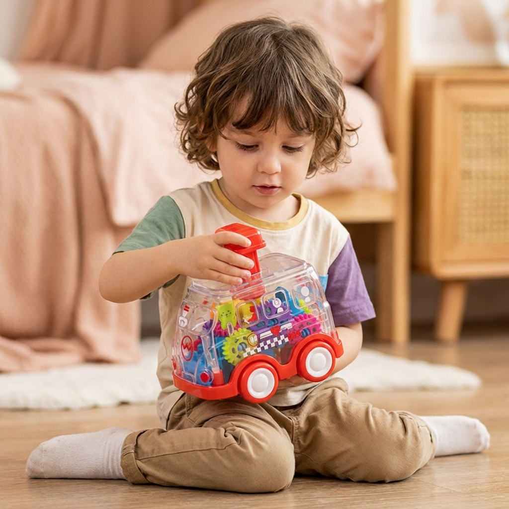 Gear Mechanism Push Go Toy Cars Kids