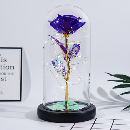 Mothers Day Rose Figure Display Glass Dome