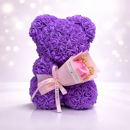 Table Decor Rose Bear Artificial Flower Gift