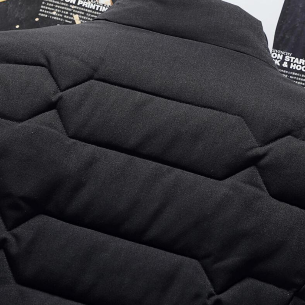 Mens Jacket Quilted Zipper Pocket Casual