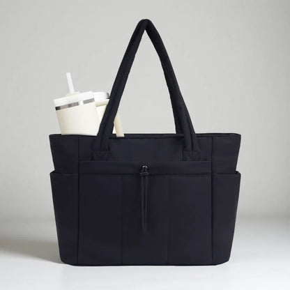 Womens Tote Bag Quilted Puffer Laptop Sleeve