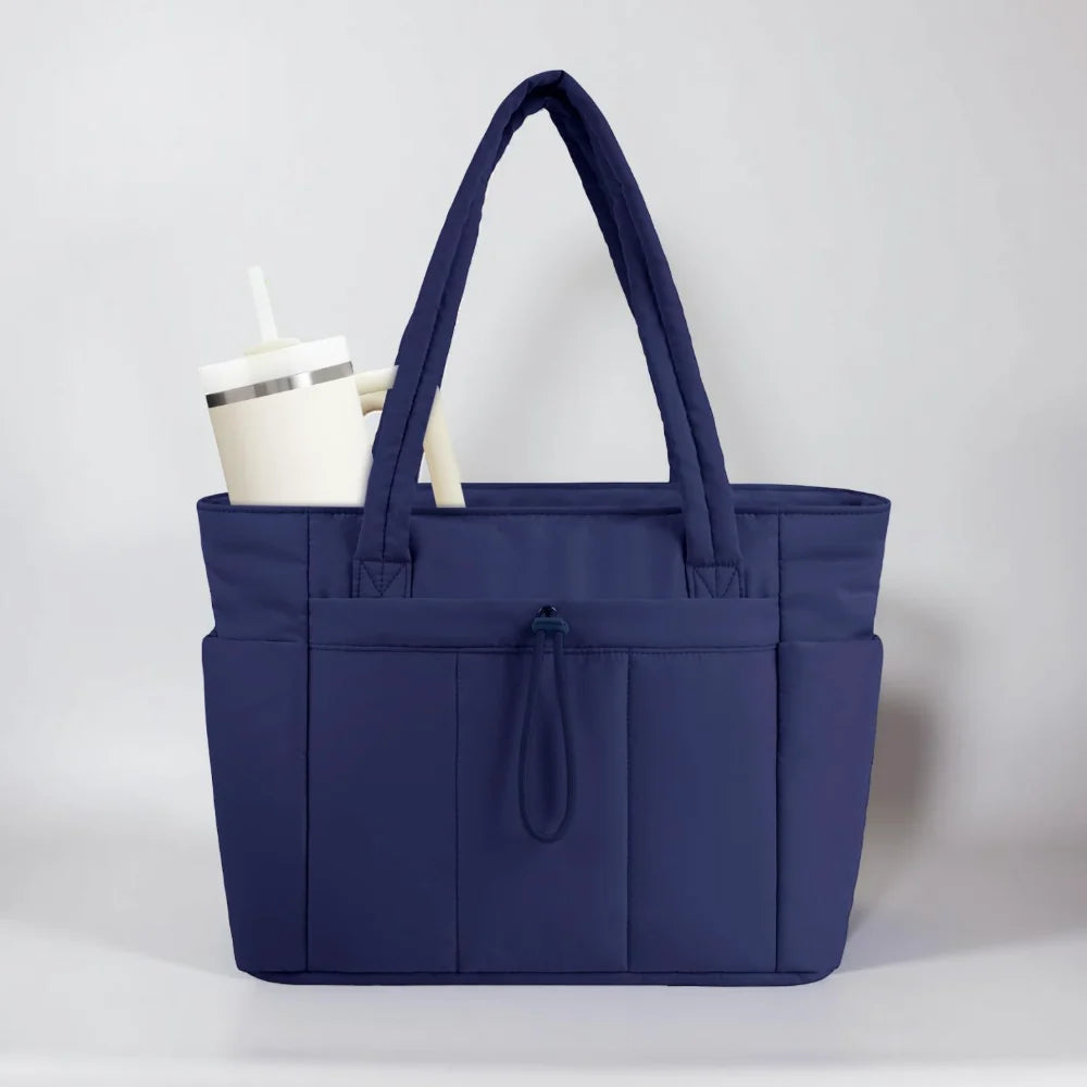 Womens Tote Bag Quilted Puffer Laptop Sleeve