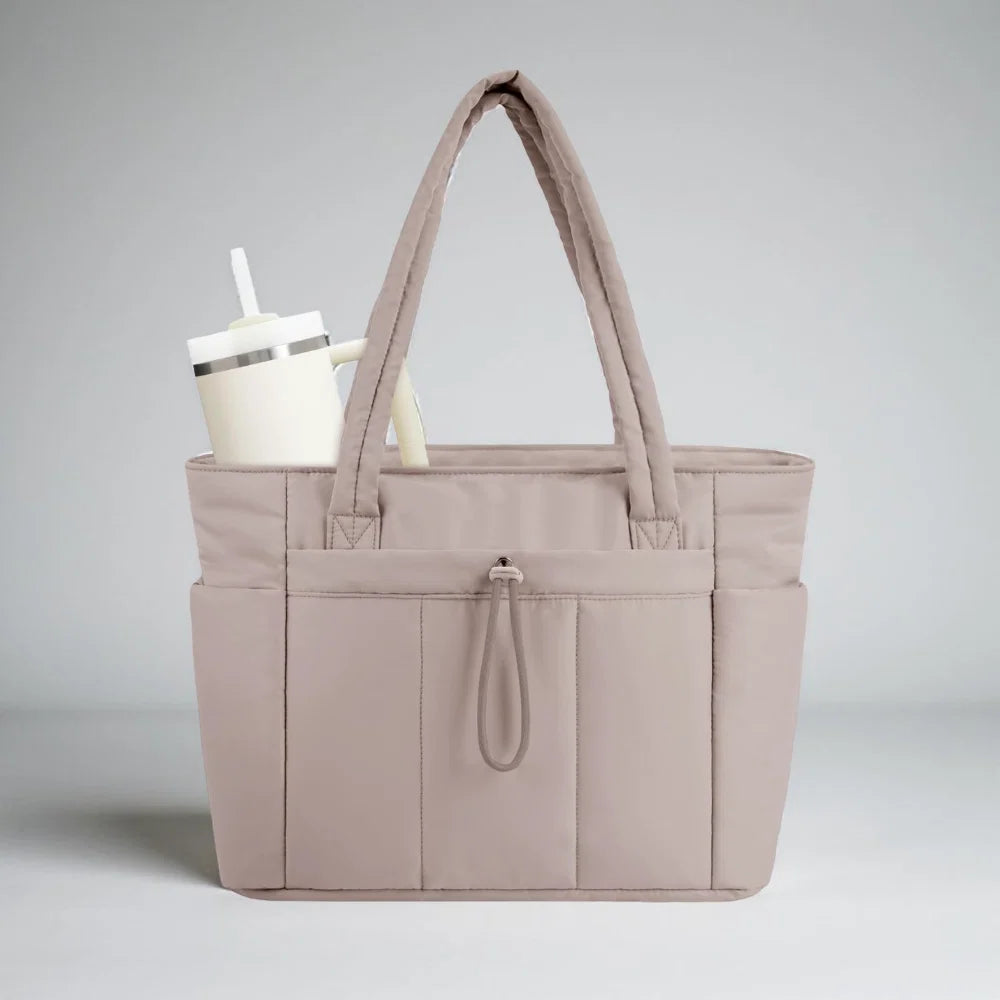 Womens Tote Bag Quilted Puffer Laptop Sleeve