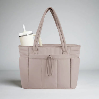 Womens Tote Bag Quilted Puffer Laptop Sleeve