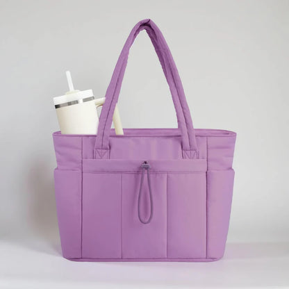 Womens Tote Bag Quilted Puffer Laptop Sleeve