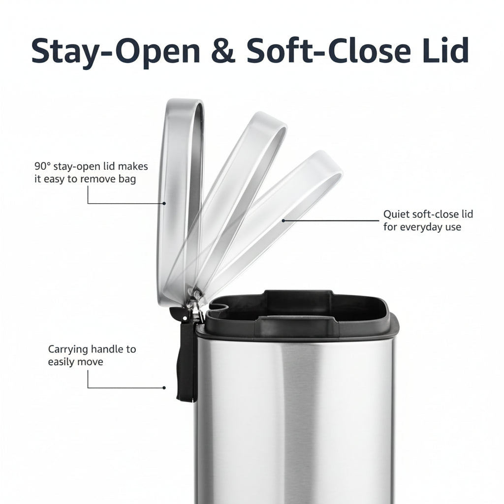 Trash Can Small Bathroom Stainless Steel