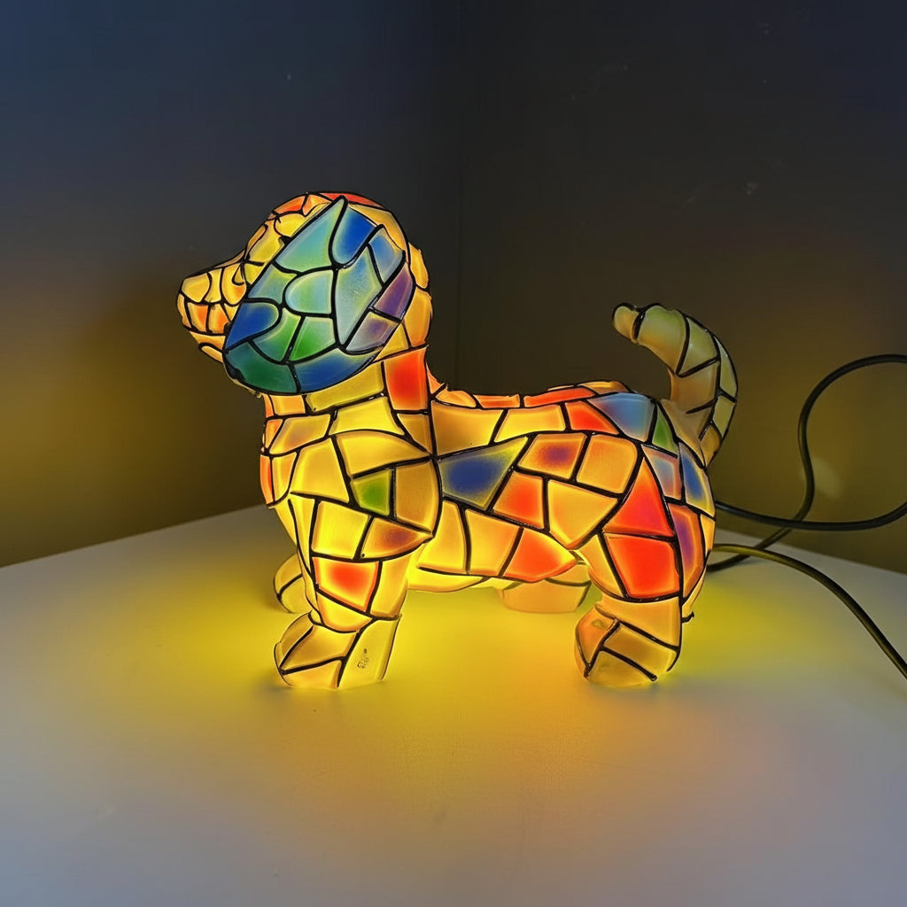 Table Lamp Resin Dog Figurine Decorative