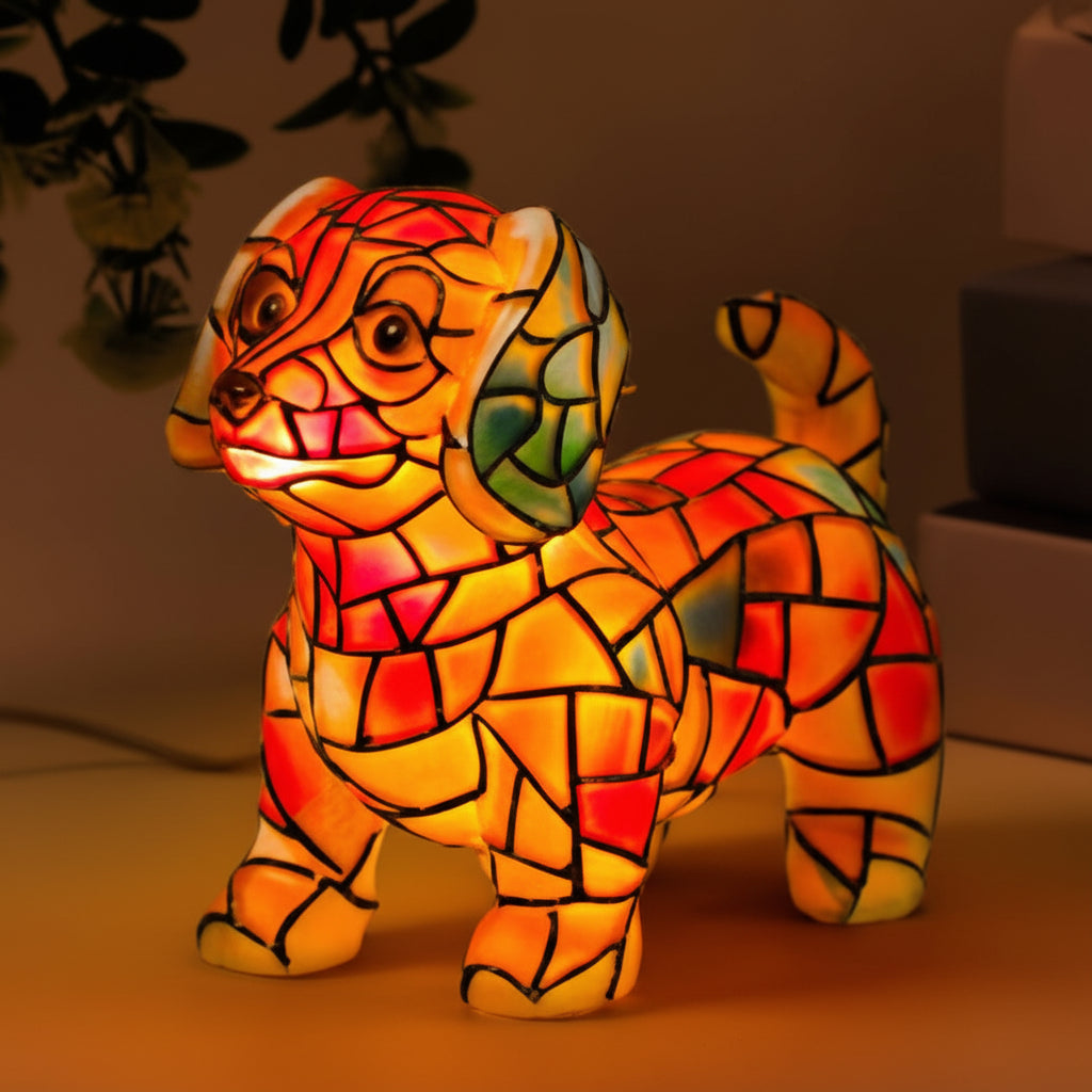Table Lamp Resin Dog Figurine Decorative