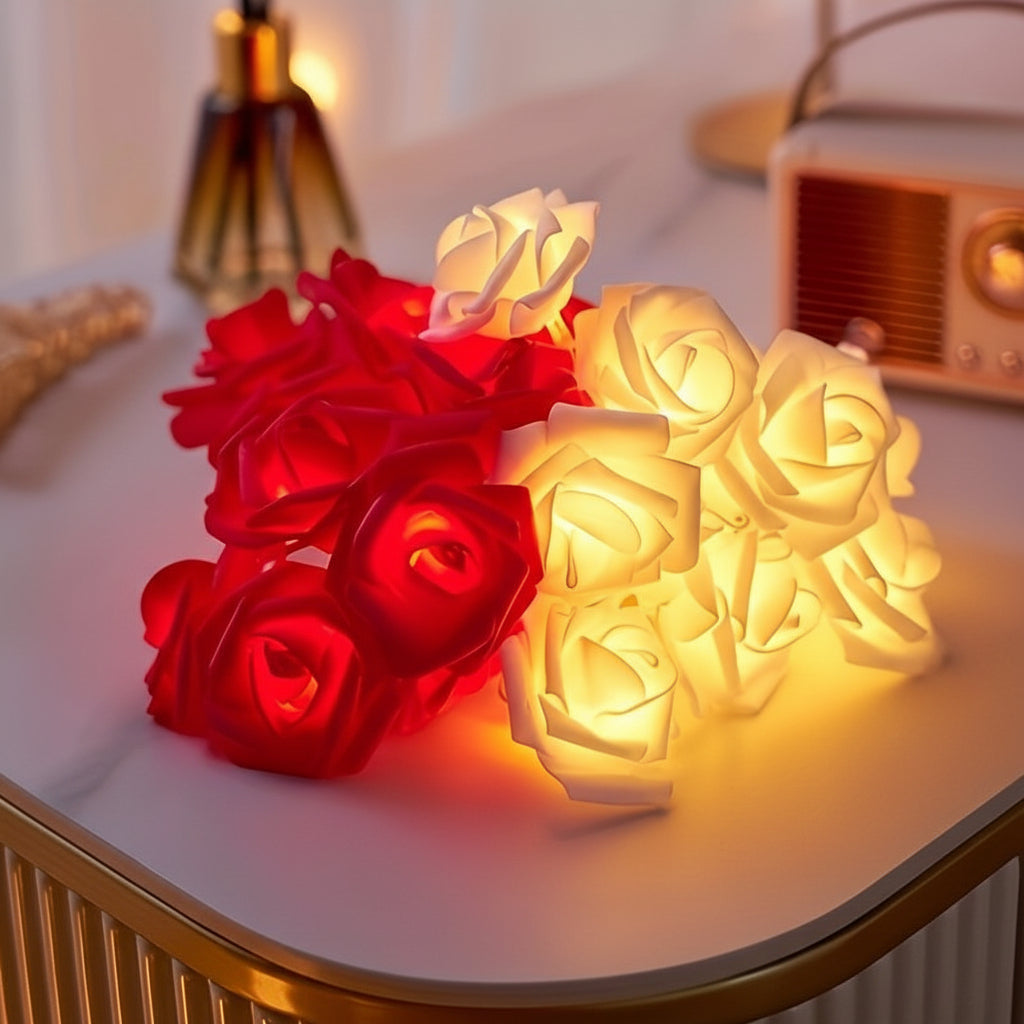 String Lights Rose Flower Battery Powered