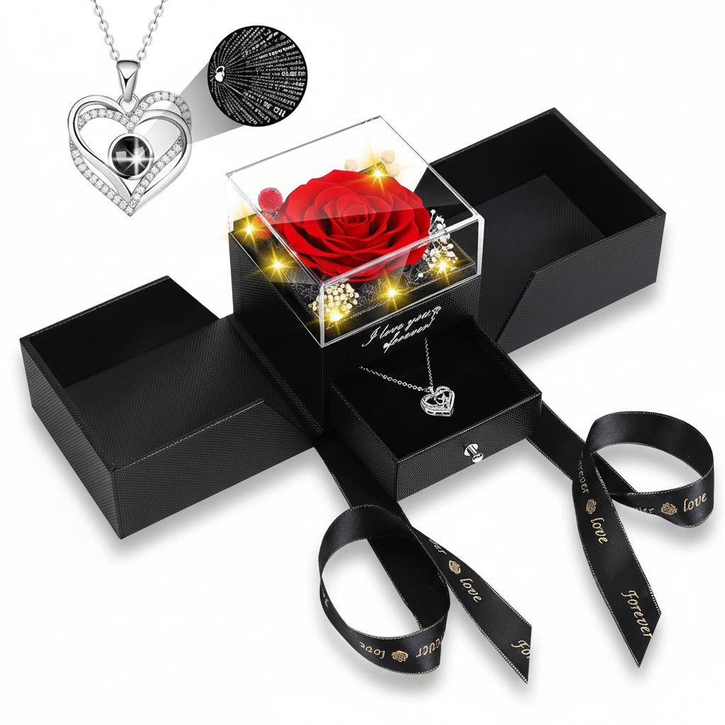Rose Gift Box Preserved Eternal Flower LED