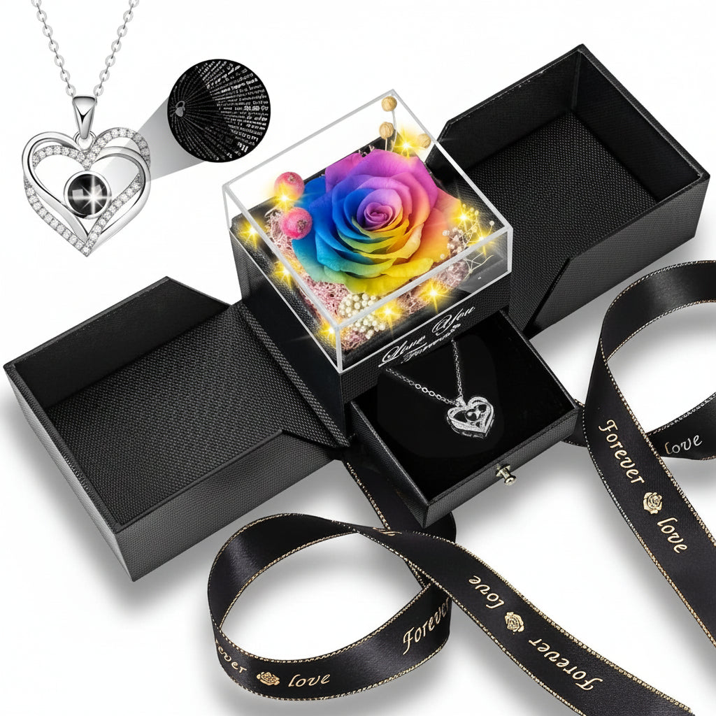 Rose Gift Box Preserved Eternal Flower LED