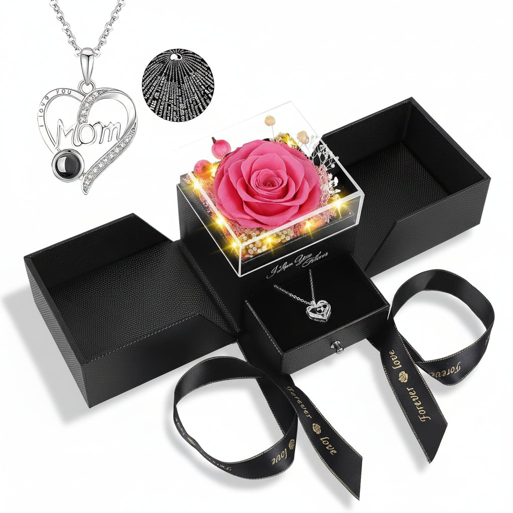 Rose Gift Box Preserved Eternal Flower LED