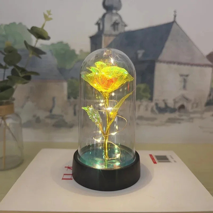 Table Lamp LED Rose Glass Dome Romantic