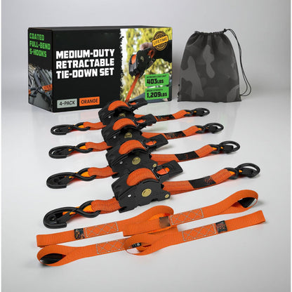 Ratchet Straps Cargo Retractable Tie Down