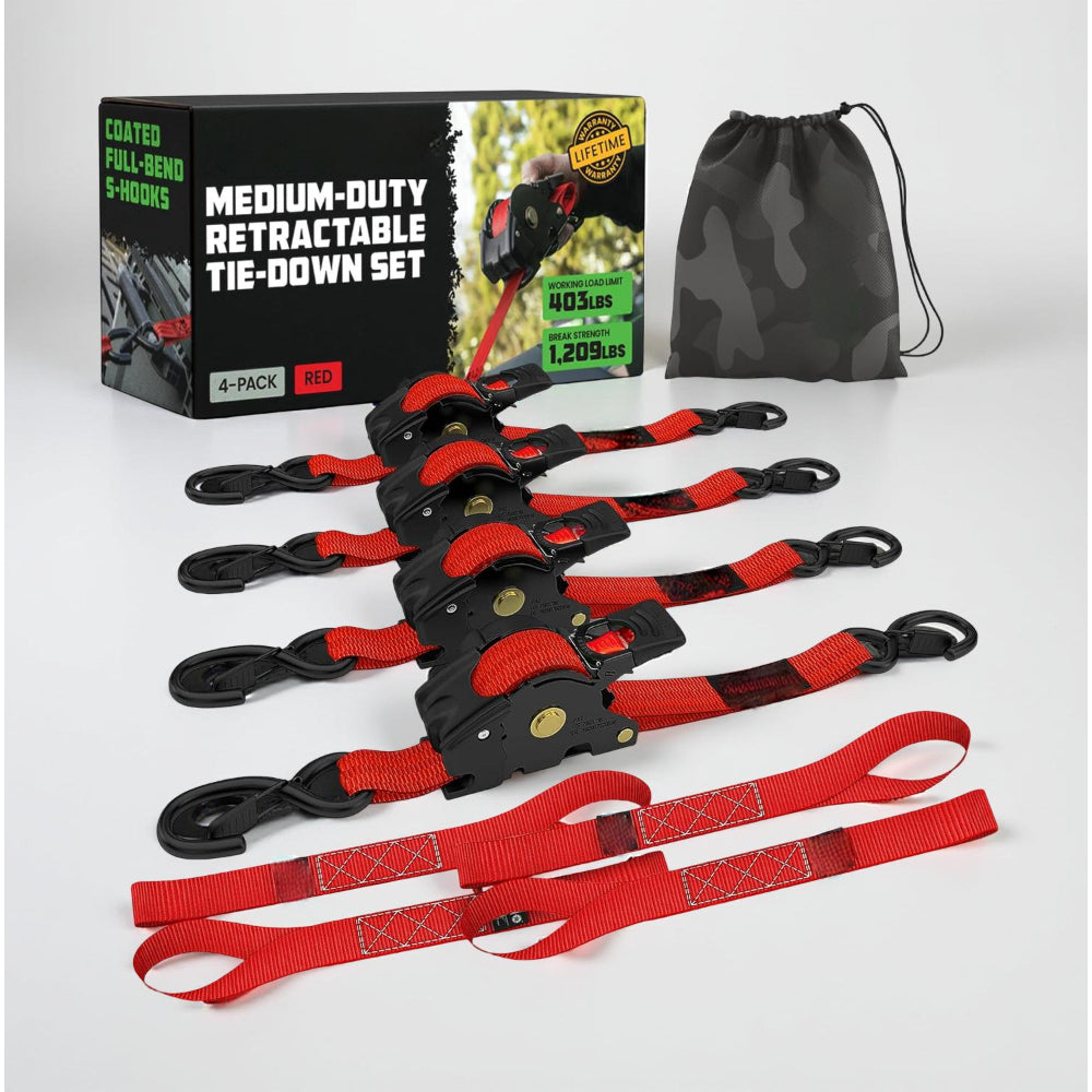 Ratchet Straps Cargo Retractable Tie Down