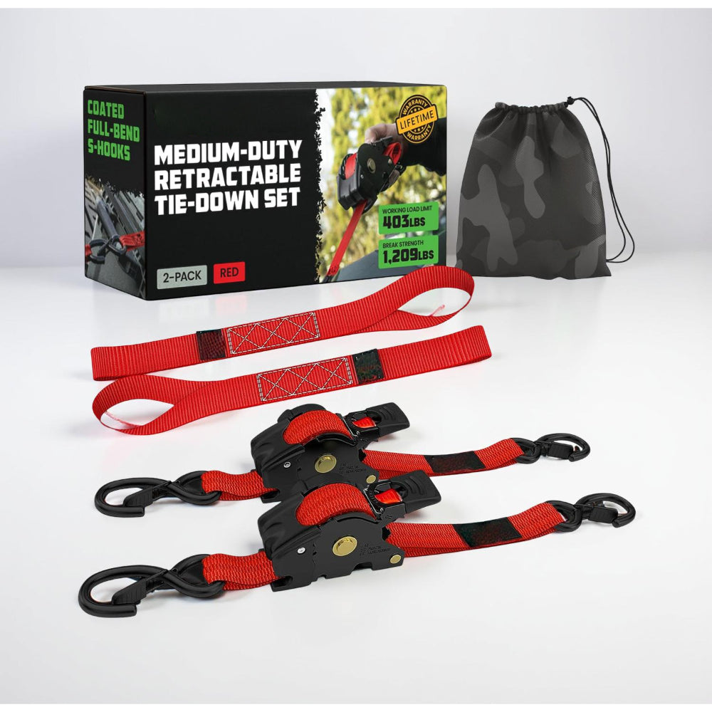 Ratchet Straps Cargo Retractable Tie Down