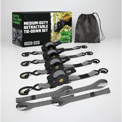 Ratchet Straps Cargo Retractable Tie Down