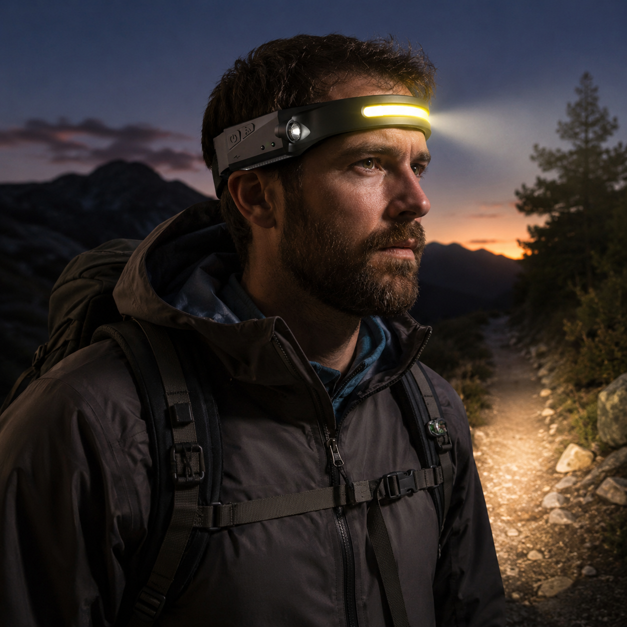 Rechargeable Headlamp LED Adjustable Strap