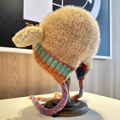 Women Knit Reindeer Animal Ear Flap Winter