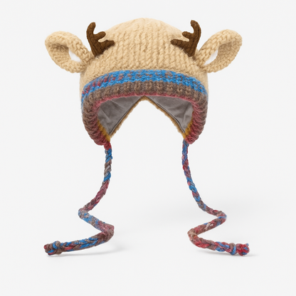 Women Knit Reindeer Animal Ear Flap Winter