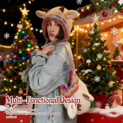 Women Knit Reindeer Animal Ear Flap Winter