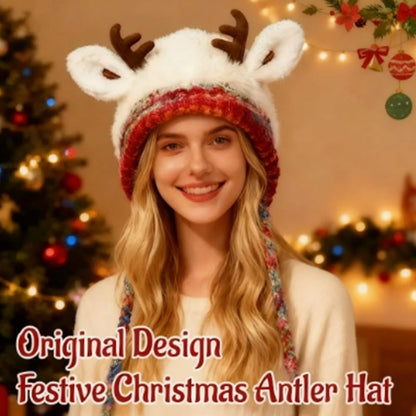 Women Knit Reindeer Animal Ear Flap Winter