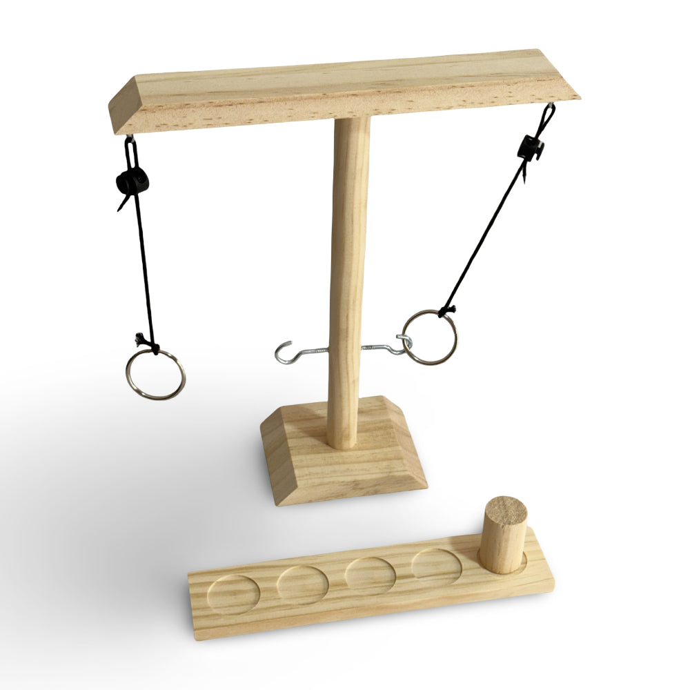 Ring Toss Tabletop Game Wooden Hook And