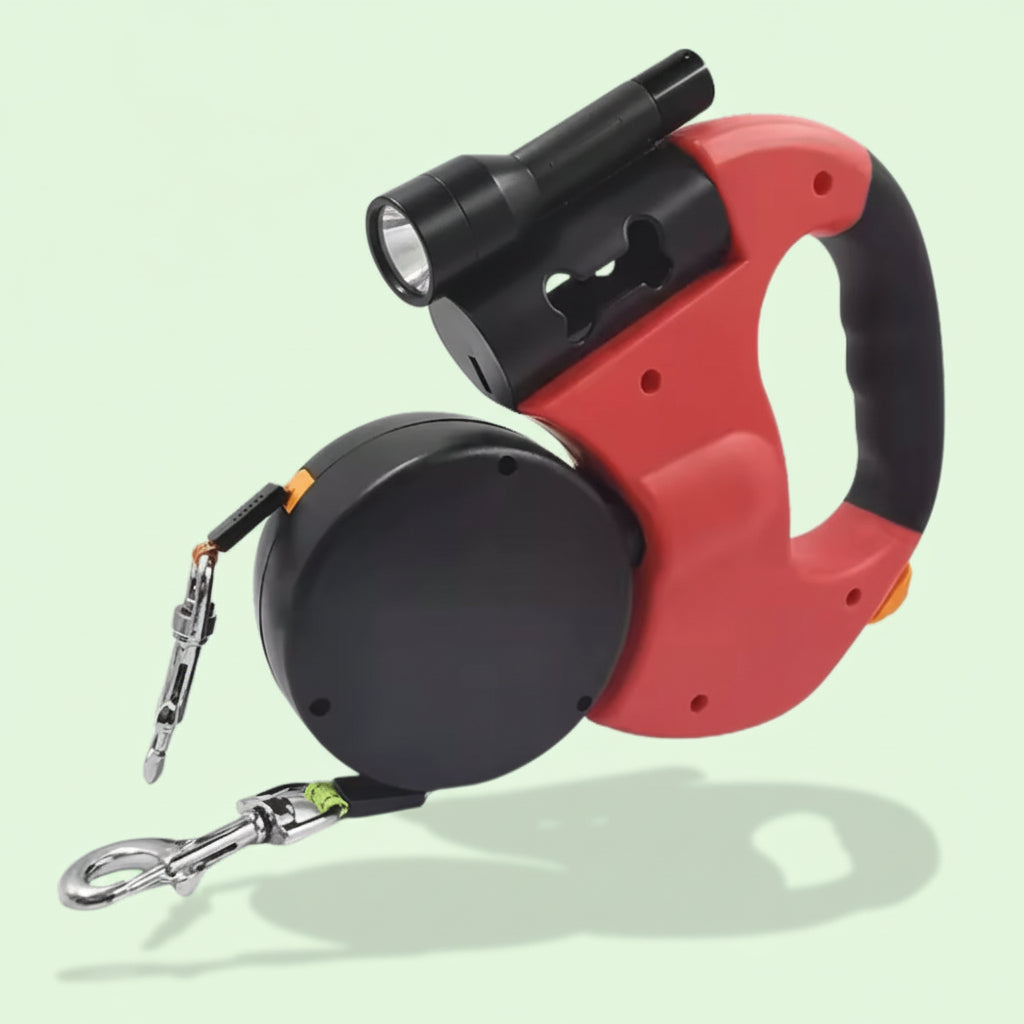 Dog Leash Dual Retractable Tangle Free