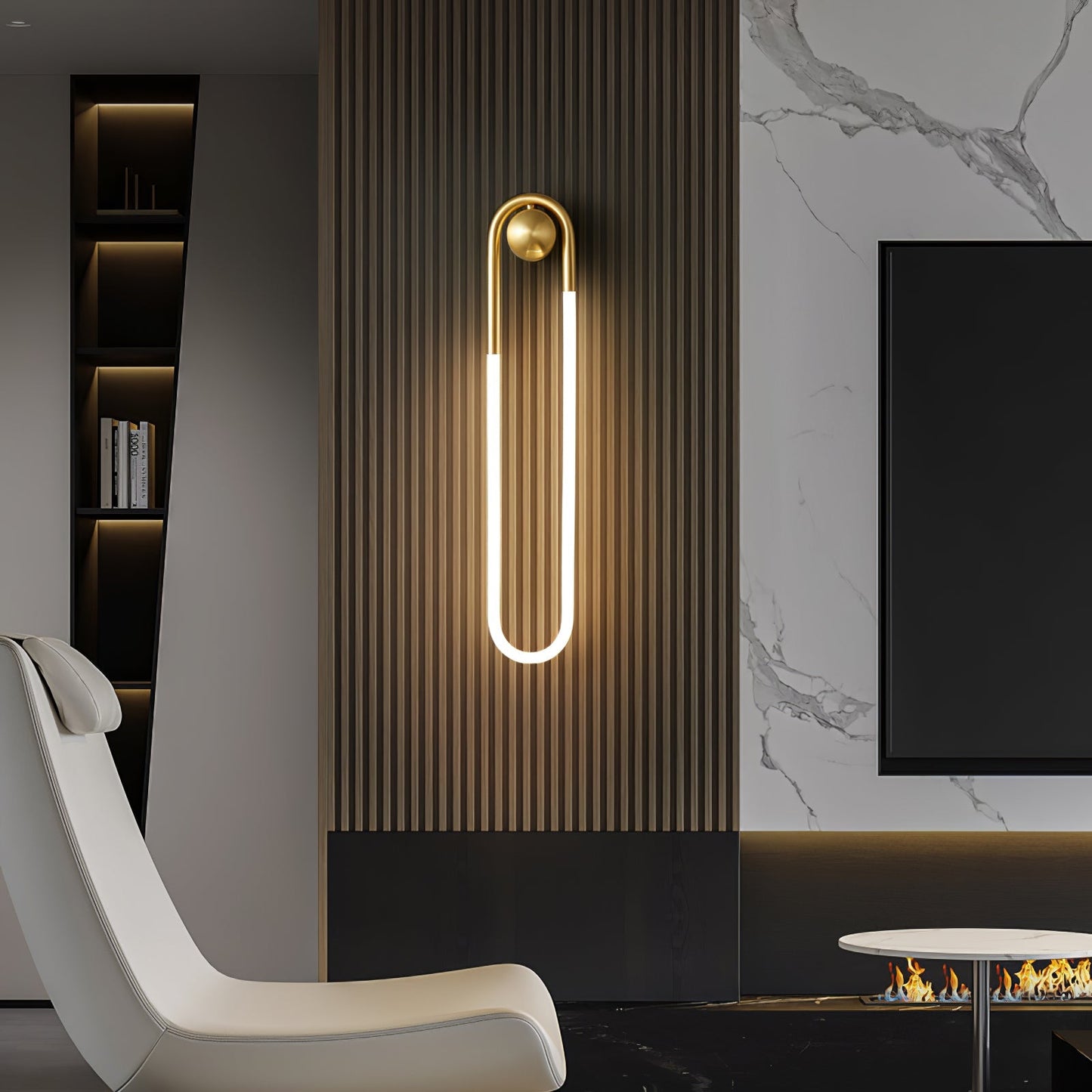 Modern LED Wall Light Brass & Black
