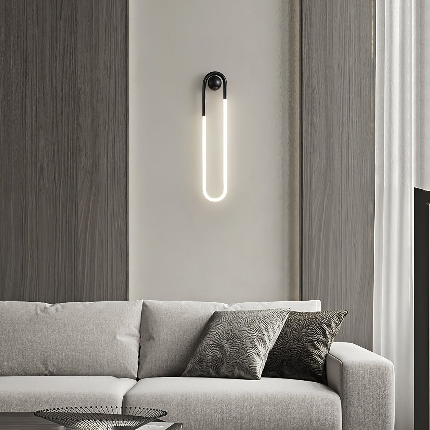 Modern LED Wall Light Brass & Black