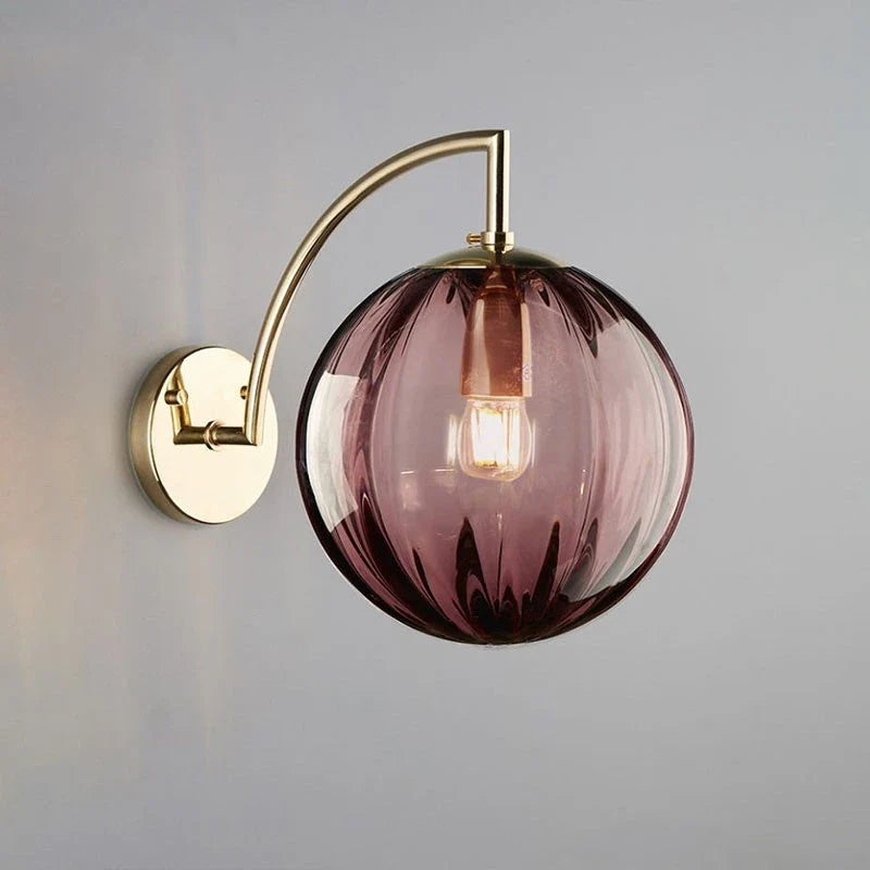 Modern Glass Ball Wall Lamp Brass &