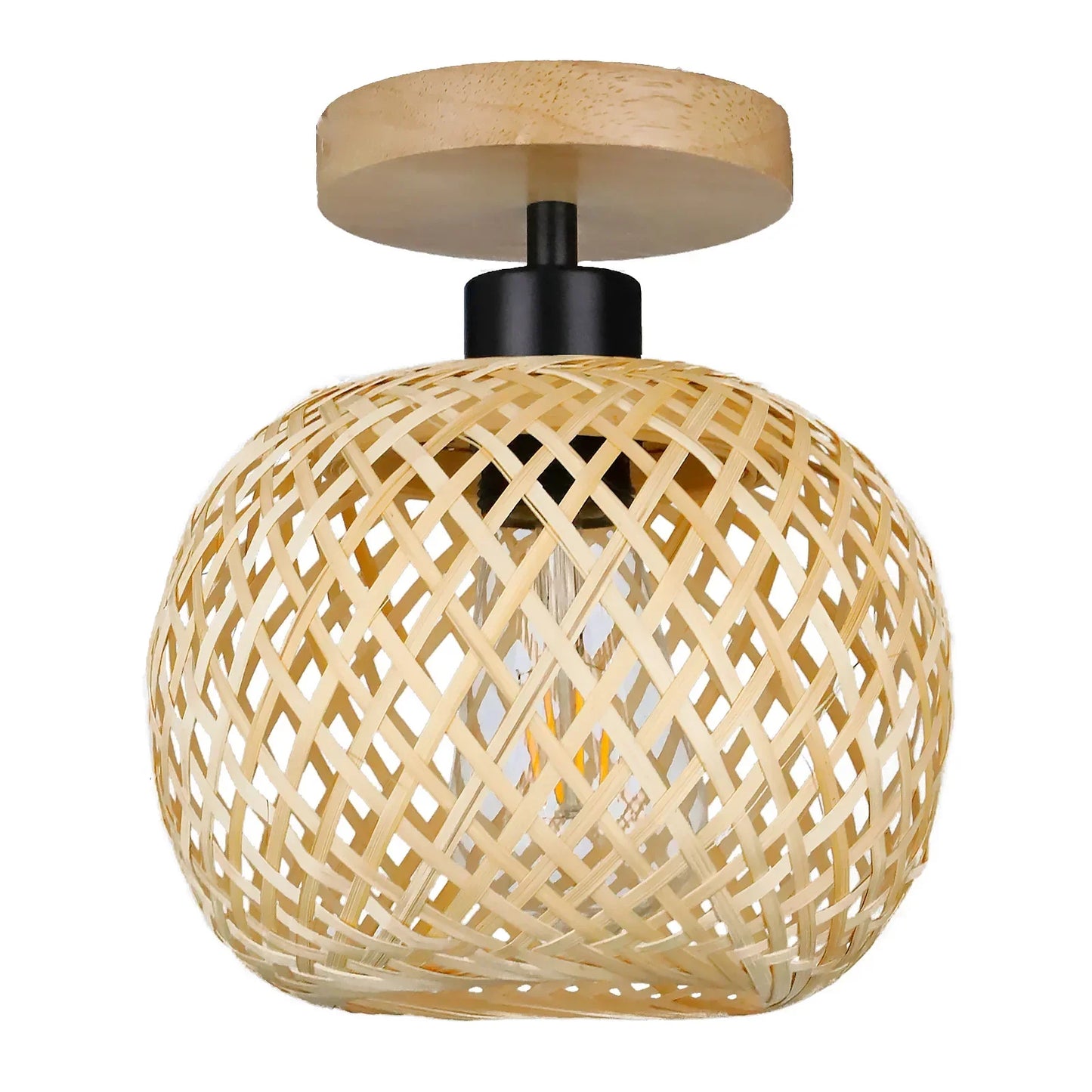 Natura Bamboo Ceiling Lamp Handwoven Rattan