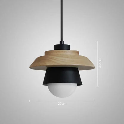 Nordic Wood Pendant Light Colourful Macaron