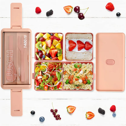 1400ML Double Layer Bento Box Portable Lunch
