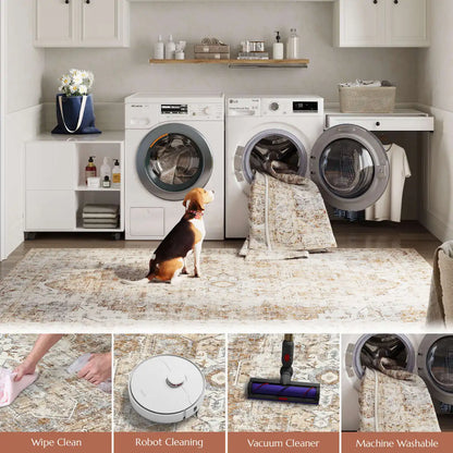 Heritage Medallion Rug Foldable Non Slip